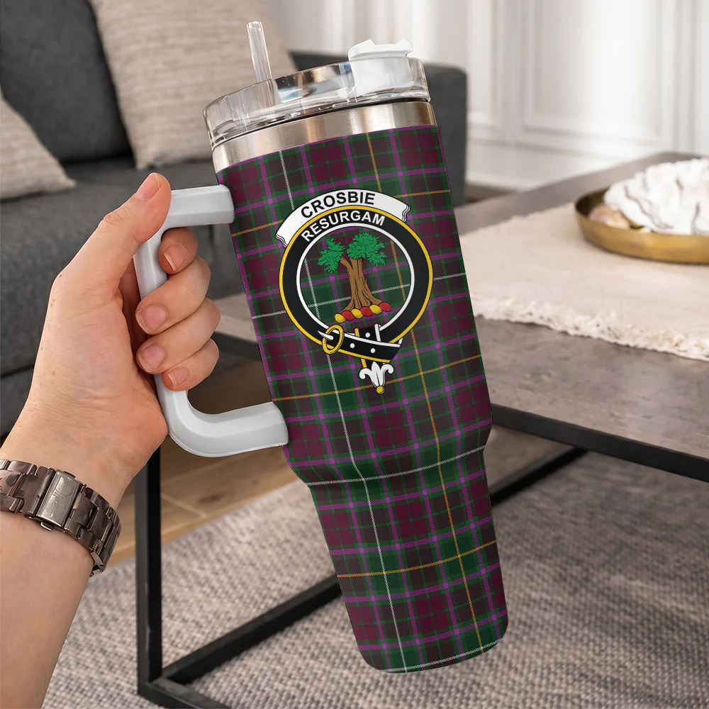 Scottish Crosbie Clan Badge Tartan 40oz Tumbler - Image 10