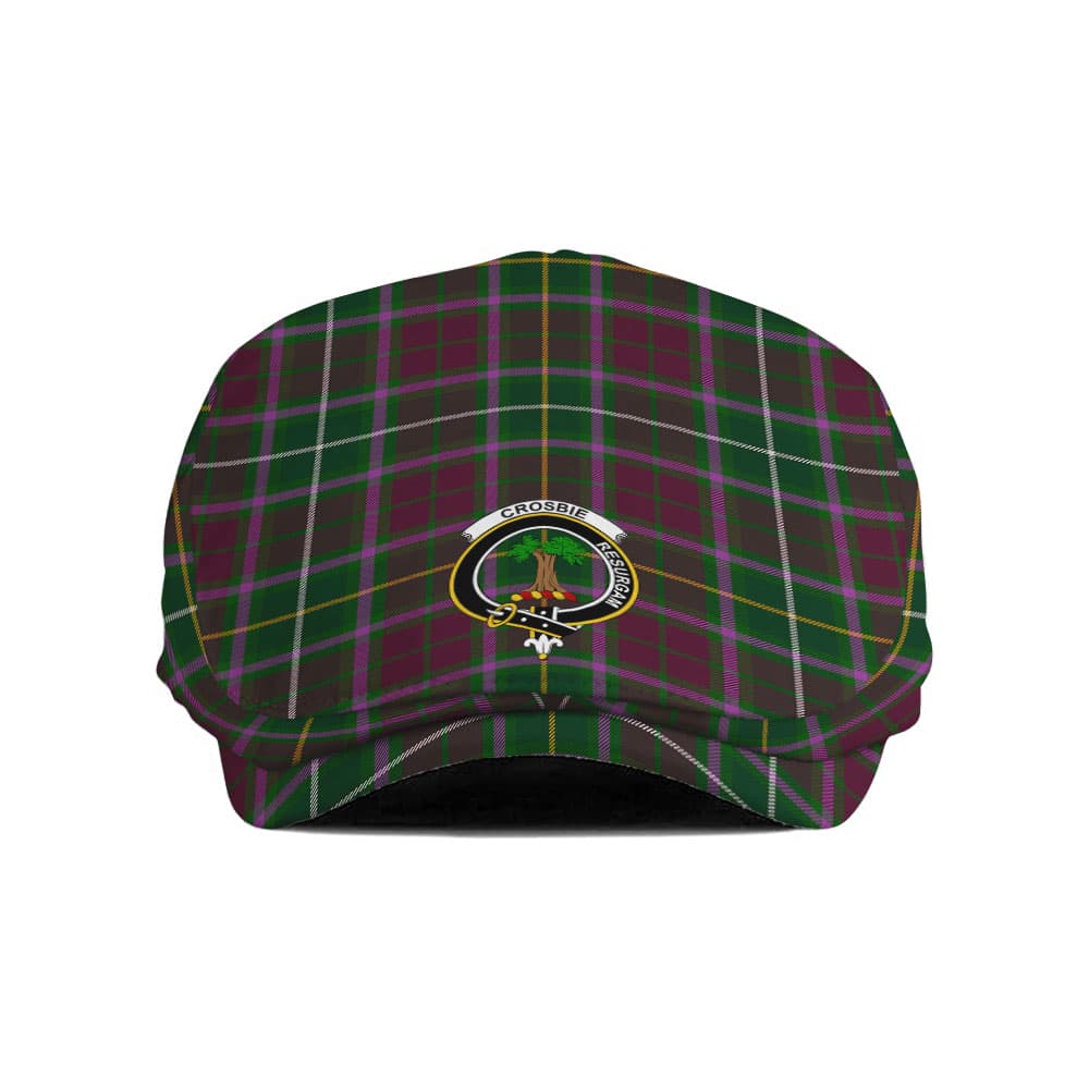 Scottish Crosbie Clan Badge Tartan Flat Cap