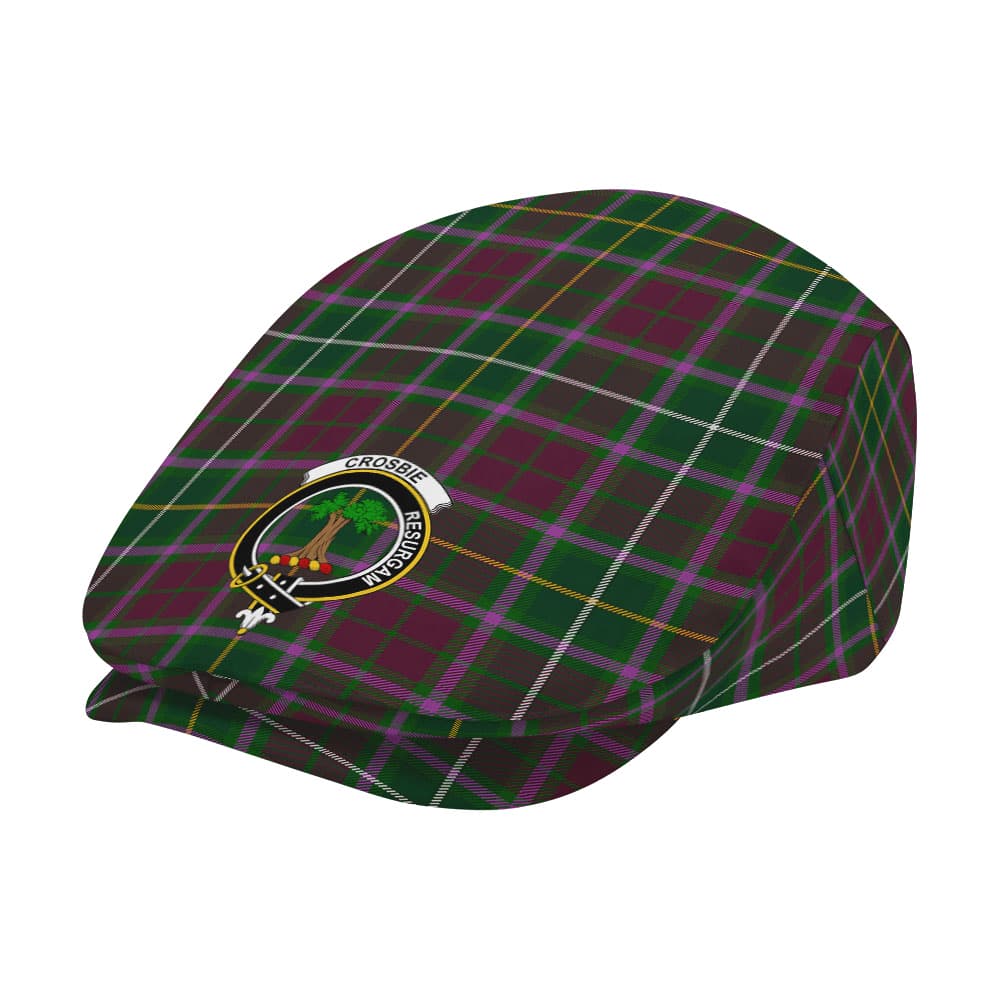 Scottish Crosbie Clan Badge Tartan Flat Cap - Image 2