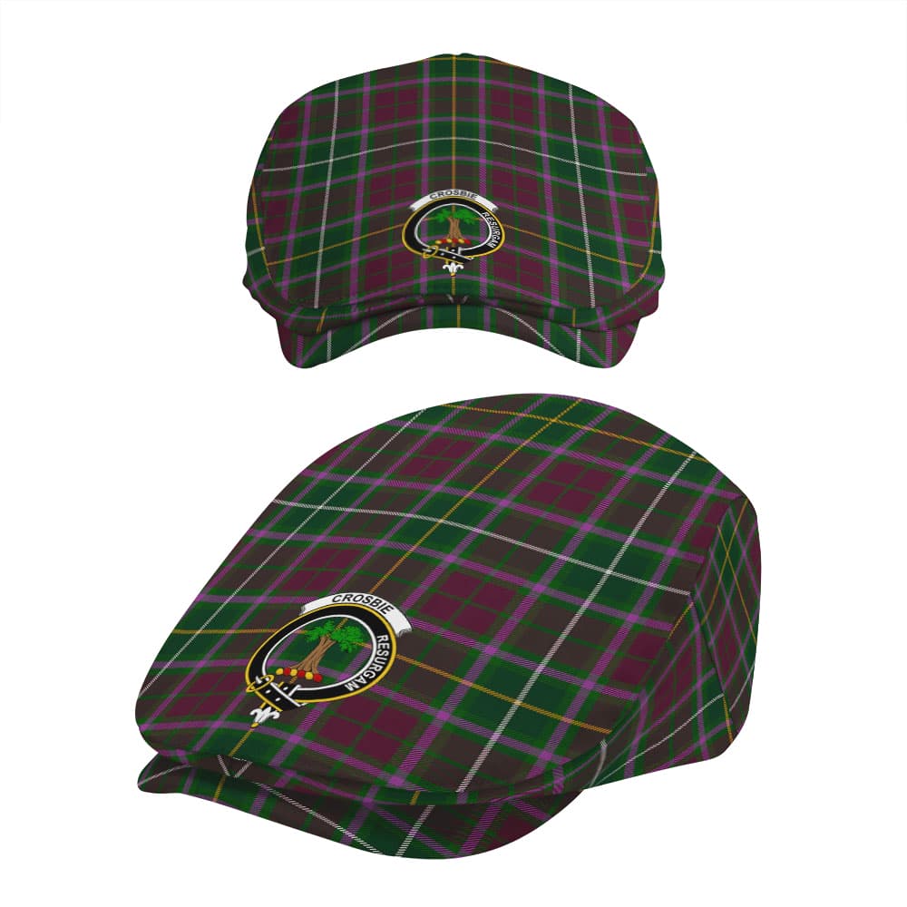 Scottish Crosbie Clan Badge Tartan Flat Cap - Image 5