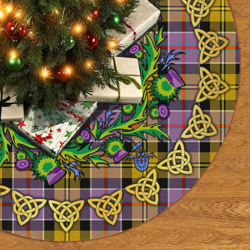 Scottish Culloden Ancient Tartan Thistle Celtic Knot Christmas Tree Skirt - Image 2