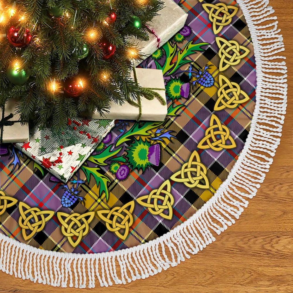 Scottish Culloden Ancient Tartan Thistle Celtic Knot Christmas Tree Skirt - Image 5