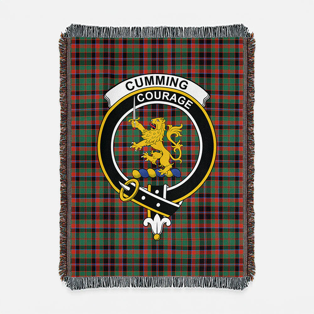 Scottish Cumming Hunting Ancient Clan Badge Tartan Woven Blanket - Image 2