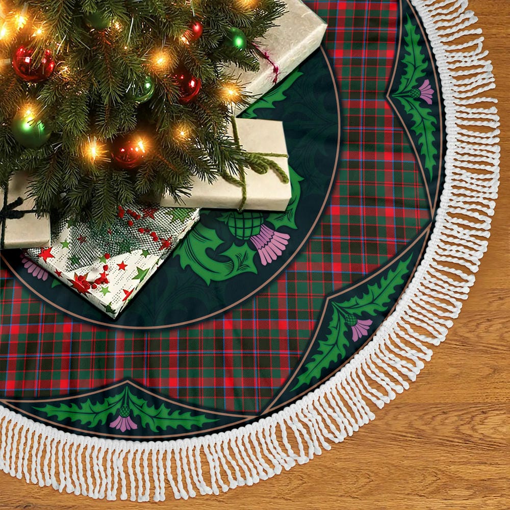 Scottish Cumming Hunting Modern Tartan Christmas Tree Skirt Old Scottish Thistle Flower - Image 5