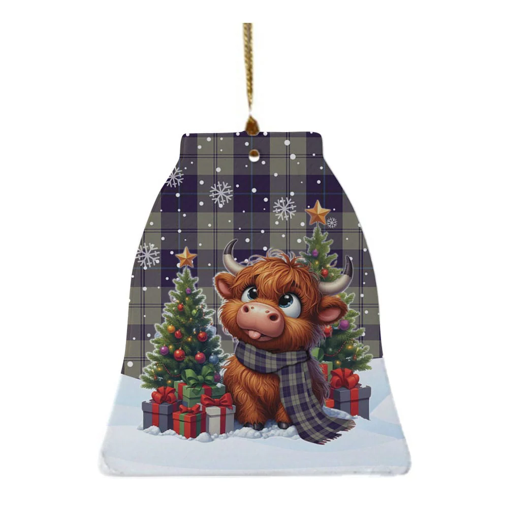 Scottish Cunningham Dress Blue Dancers Tartan Ceramic Ornament Cute Highland Cow Christmas - Image 4