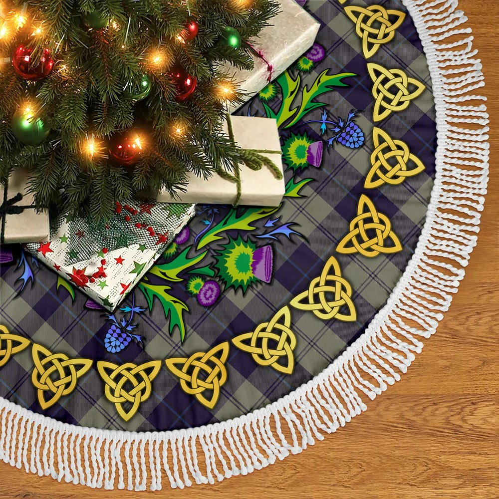 Scottish Cunningham Dress Blue Dancers Tartan Thistle Celtic Knot Christmas Tree Skirt - Image 5