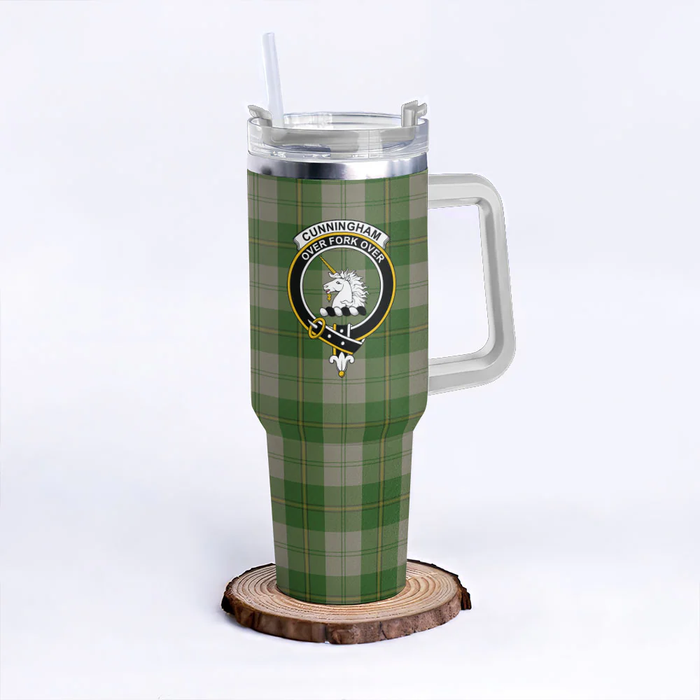 Scottish Cunningham Dress Green Dancers Clan Badge Tartan 40oz Tumbler