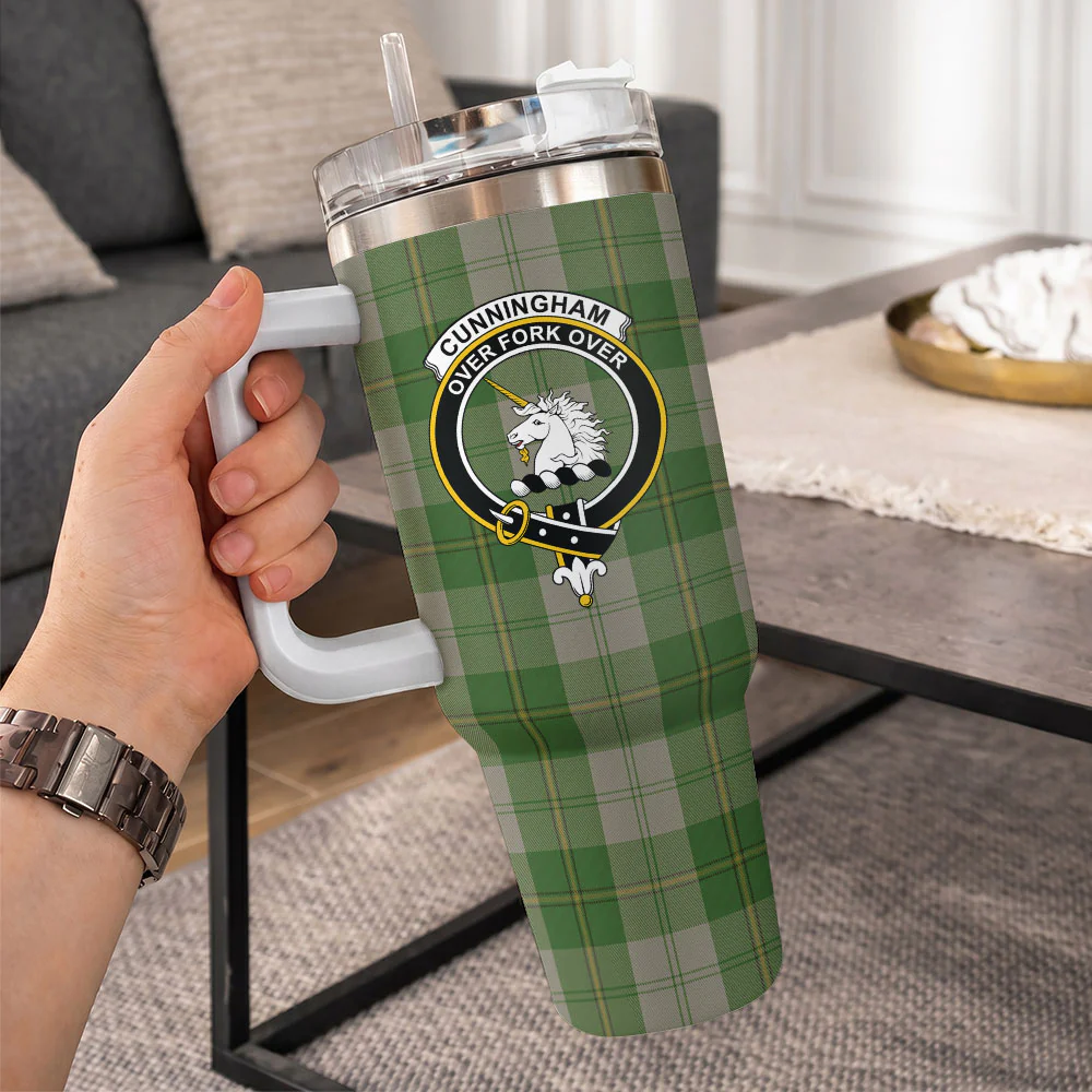 Scottish Cunningham Dress Green Dancers Clan Badge Tartan 40oz Tumbler - Image 10