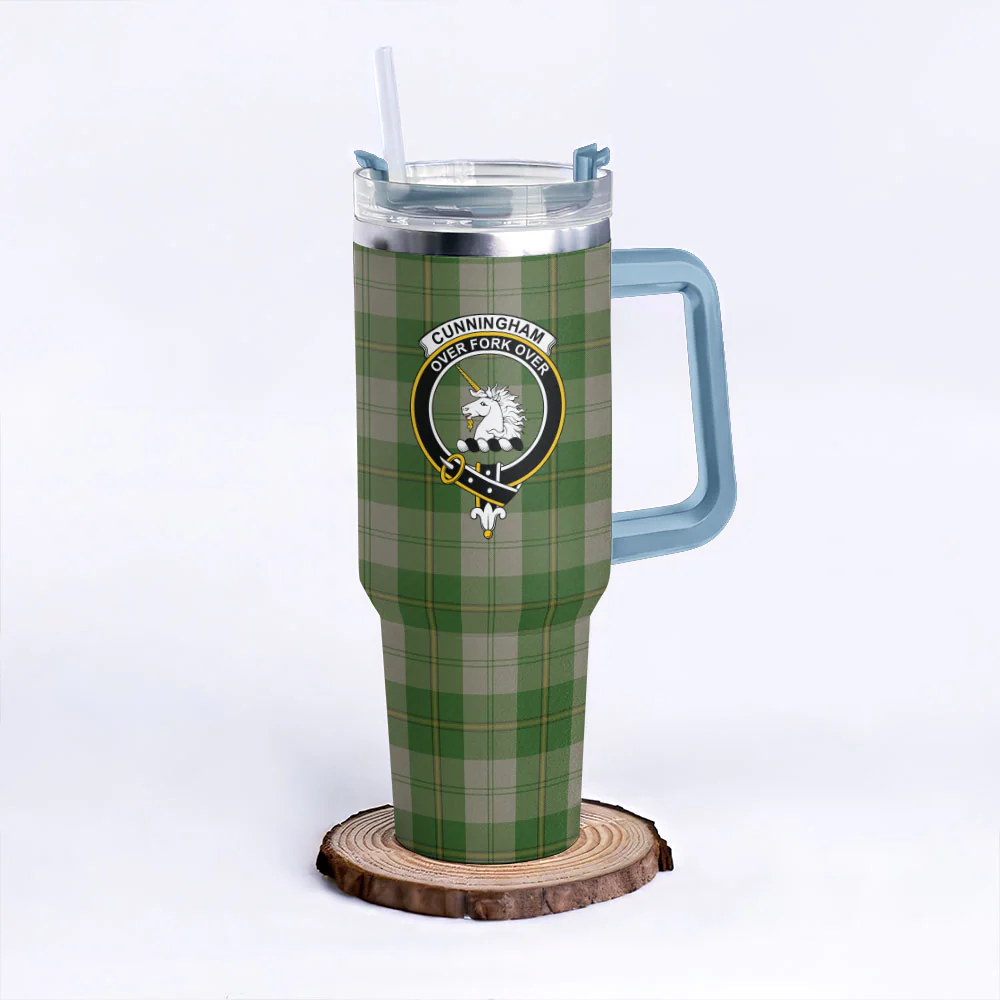 Scottish Cunningham Dress Green Dancers Clan Badge Tartan 40oz Tumbler - Image 5