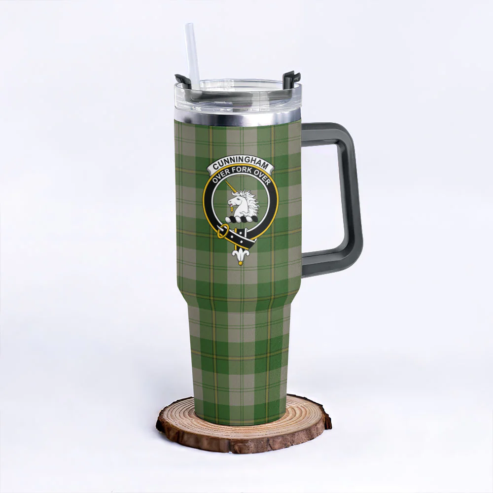 Scottish Cunningham Dress Green Dancers Clan Badge Tartan 40oz Tumbler - Image 6