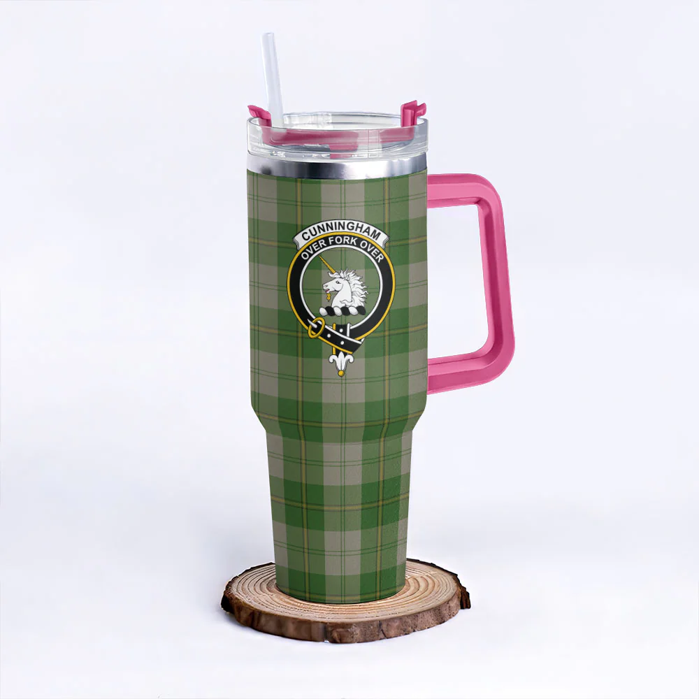 Scottish Cunningham Dress Green Dancers Clan Badge Tartan 40oz Tumbler - Image 7