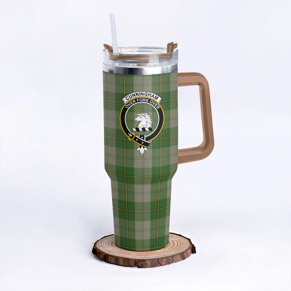 Scottish Cunningham Dress Green Dancers Clan Badge Tartan 40oz Tumbler - Image 9