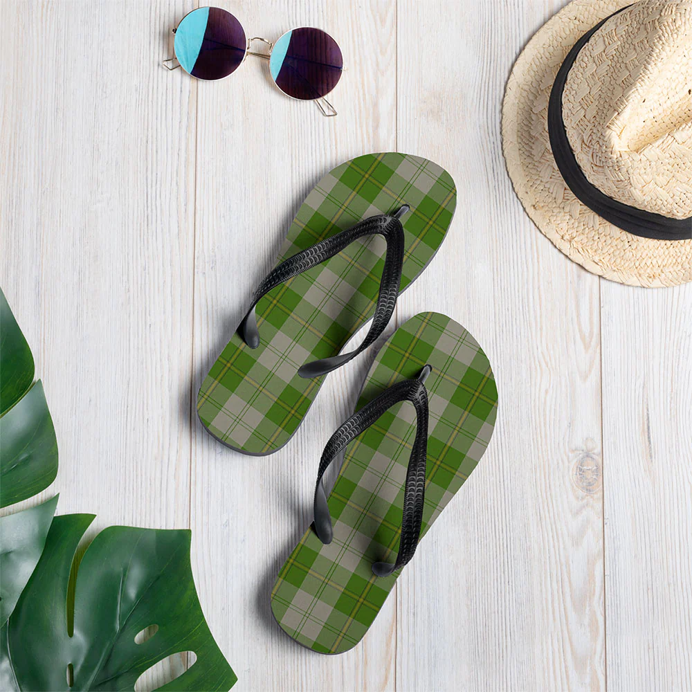 Scottish Cunningham Dress Green Dancers Clan Badge Tartan Flip Flops - Image 2