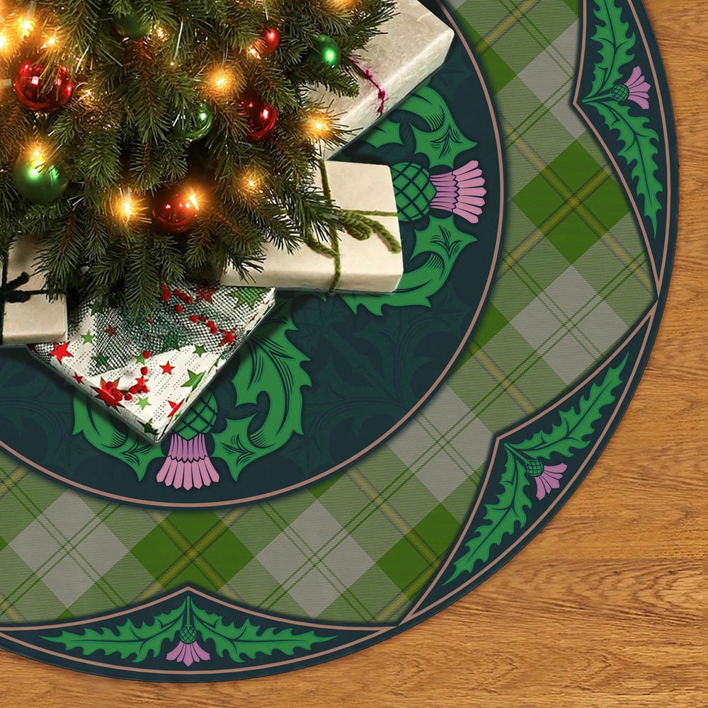 Scottish Cunningham Dress Green Dancers Tartan Christmas Tree Skirt Old Scottish Thistle Flower - Image 2