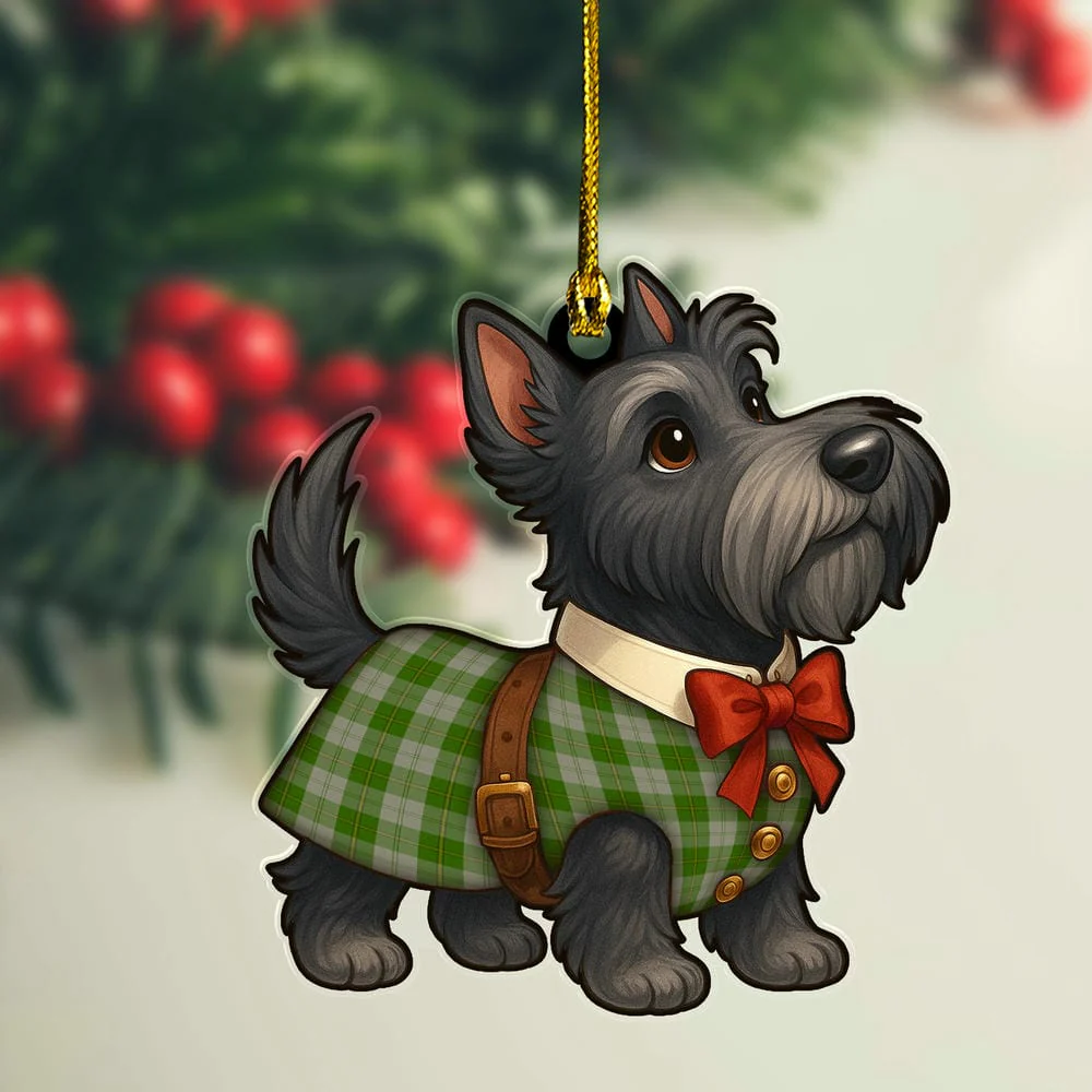 Scottish Cunningham Dress Green Dancers Tartan Ornament Scottie Dog