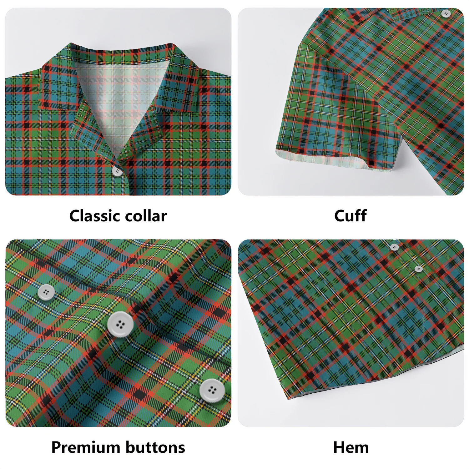 Scottish Cunningham Hunting Ancient Clan Badge Tartan Hawaiian Shirt - Image 4