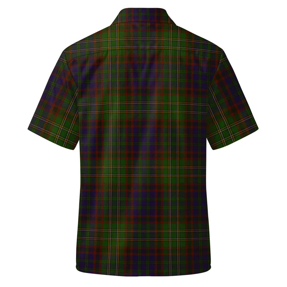 Scottish Cunningham Hunting Modern Clan Badge Tartan Short Sleeve Work Shirt - Image 3