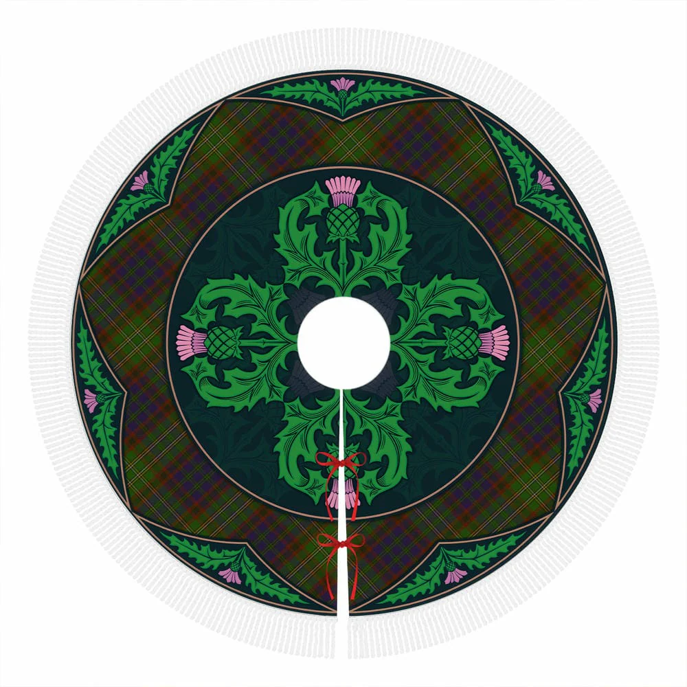 Scottish Cunningham Hunting Modern Tartan Christmas Tree Skirt Old Scottish Thistle Flower - Image 4