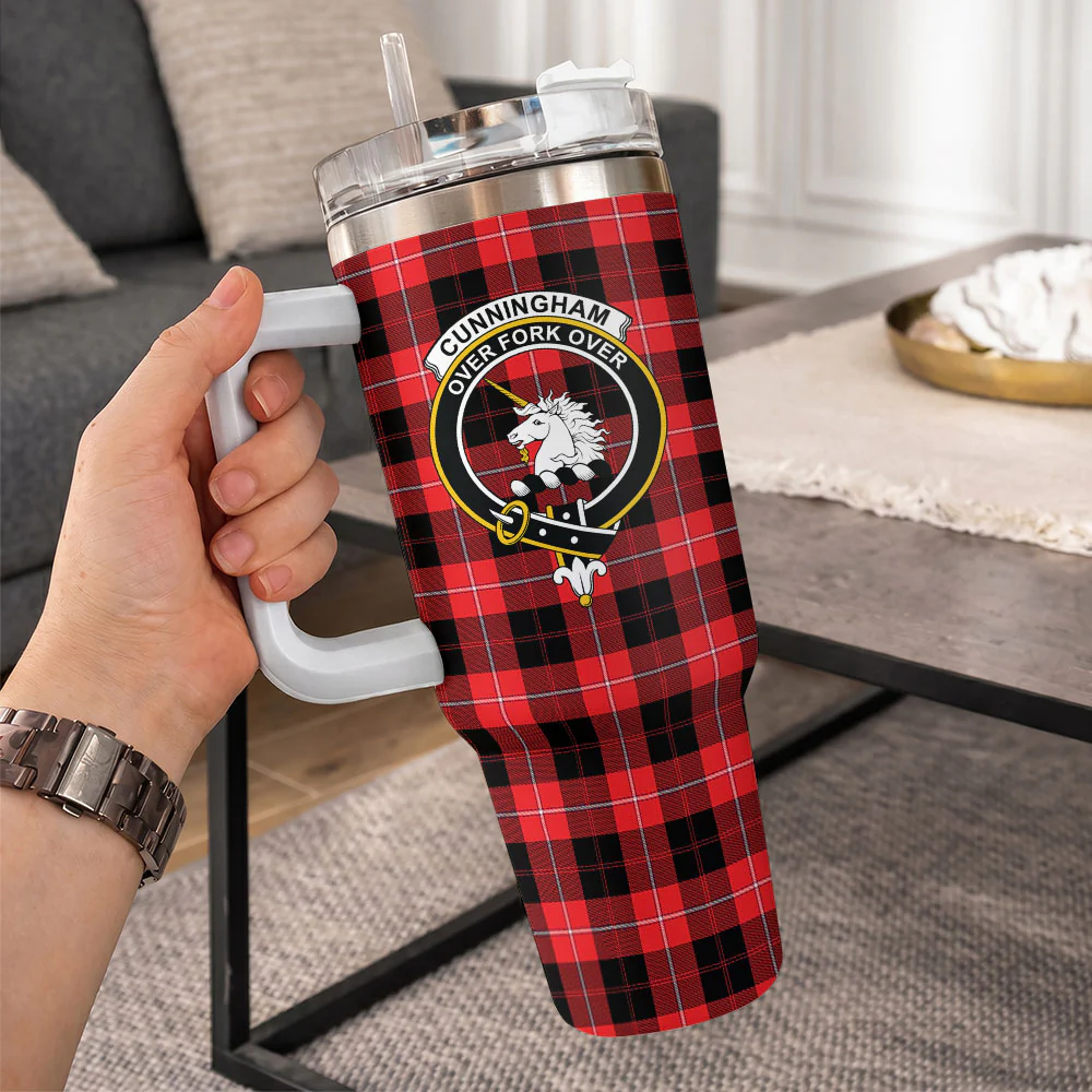 Scottish Cunningham Modern Clan Badge Tartan 40oz Tumbler - Image 10
