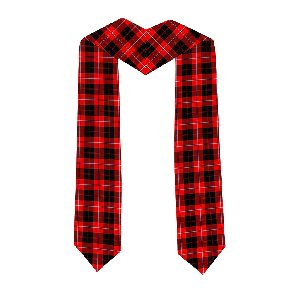 Scottish Cunningham Modern Clan Badge Tartan Graduation Stole Black Gold Honor - Image 2