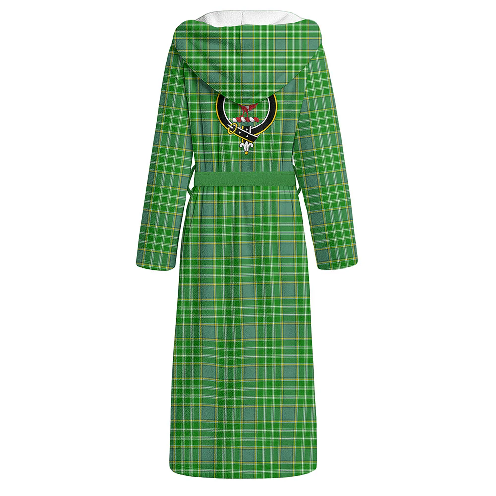 Scottish Currie Clan Badge Tartan Flannel Hooded Bathrobe - Image 3