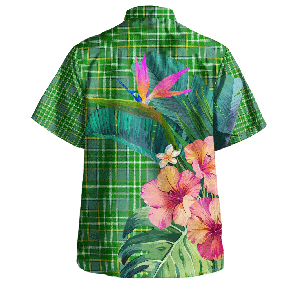 Scottish Currie Clan Badge Tartan Hawaiian Shirt Bouquet Tropical Style - Image 4