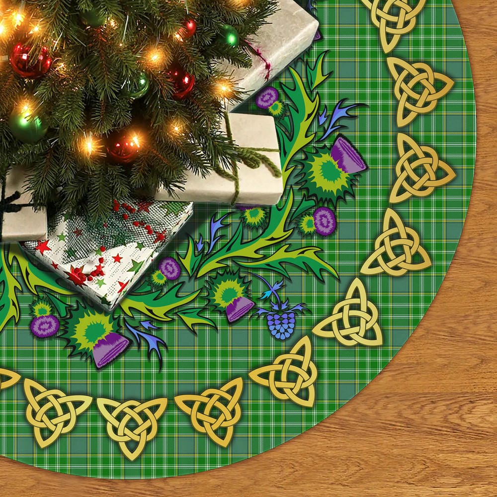 Scottish Currie Tartan Thistle Celtic Knot Christmas Tree Skirt - Image 2