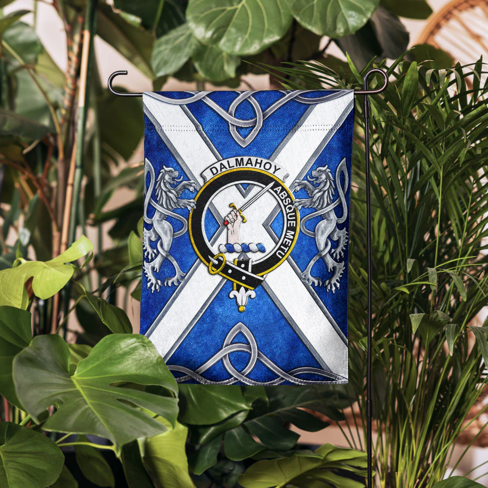 Scottish Dalmahoy Clan Badge Garden Flag Silver Rampant Lion Emblem - Image 4
