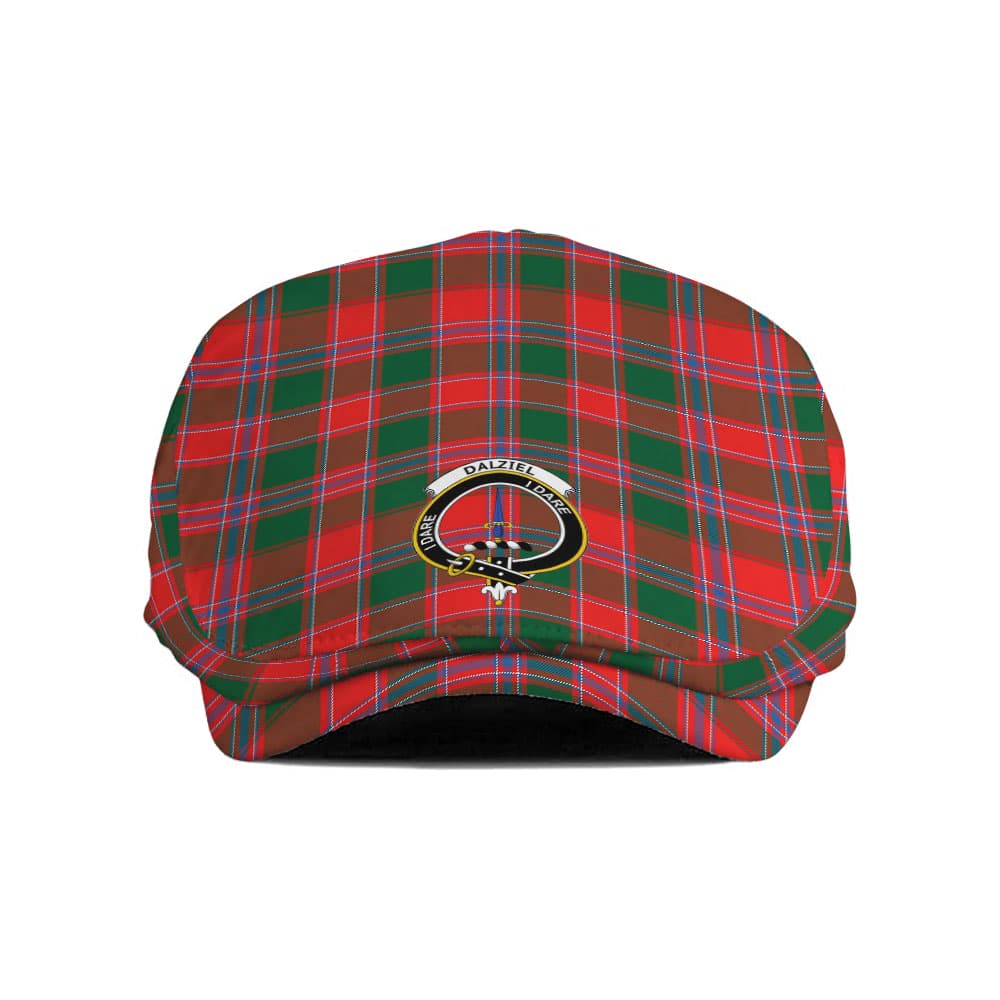 Scottish Dalziel Clan Badge Tartan Flat Cap
