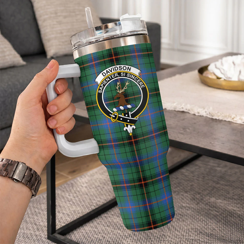 Scottish Davidson Ancient Clan Badge Tartan 40oz Tumbler - Image 10