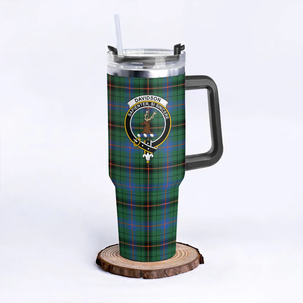 Scottish Davidson Ancient Clan Badge Tartan 40oz Tumbler - Image 3