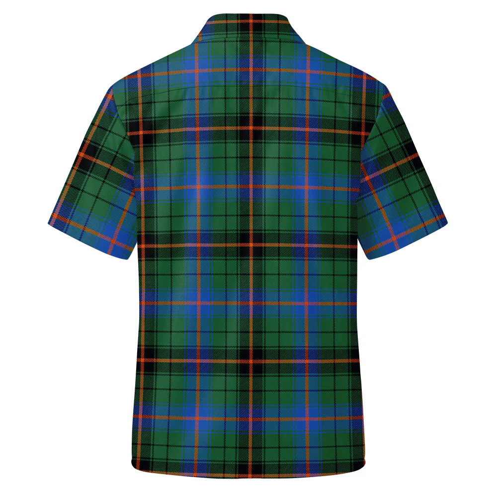 Scottish Davidson Ancient Clan Badge Tartan Short Sleeve Work Shirt - Image 3