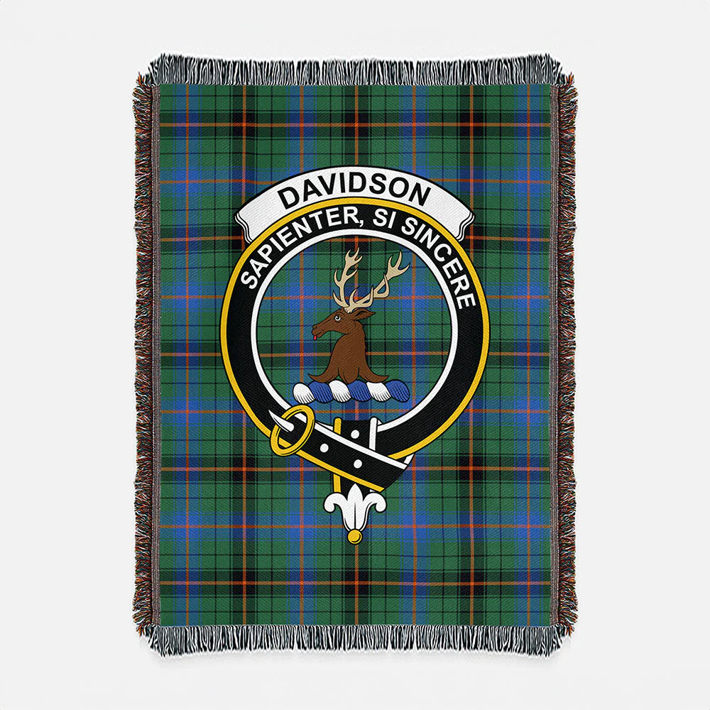 Scottish Davidson Ancient Clan Badge Tartan Woven Blanket - Image 2