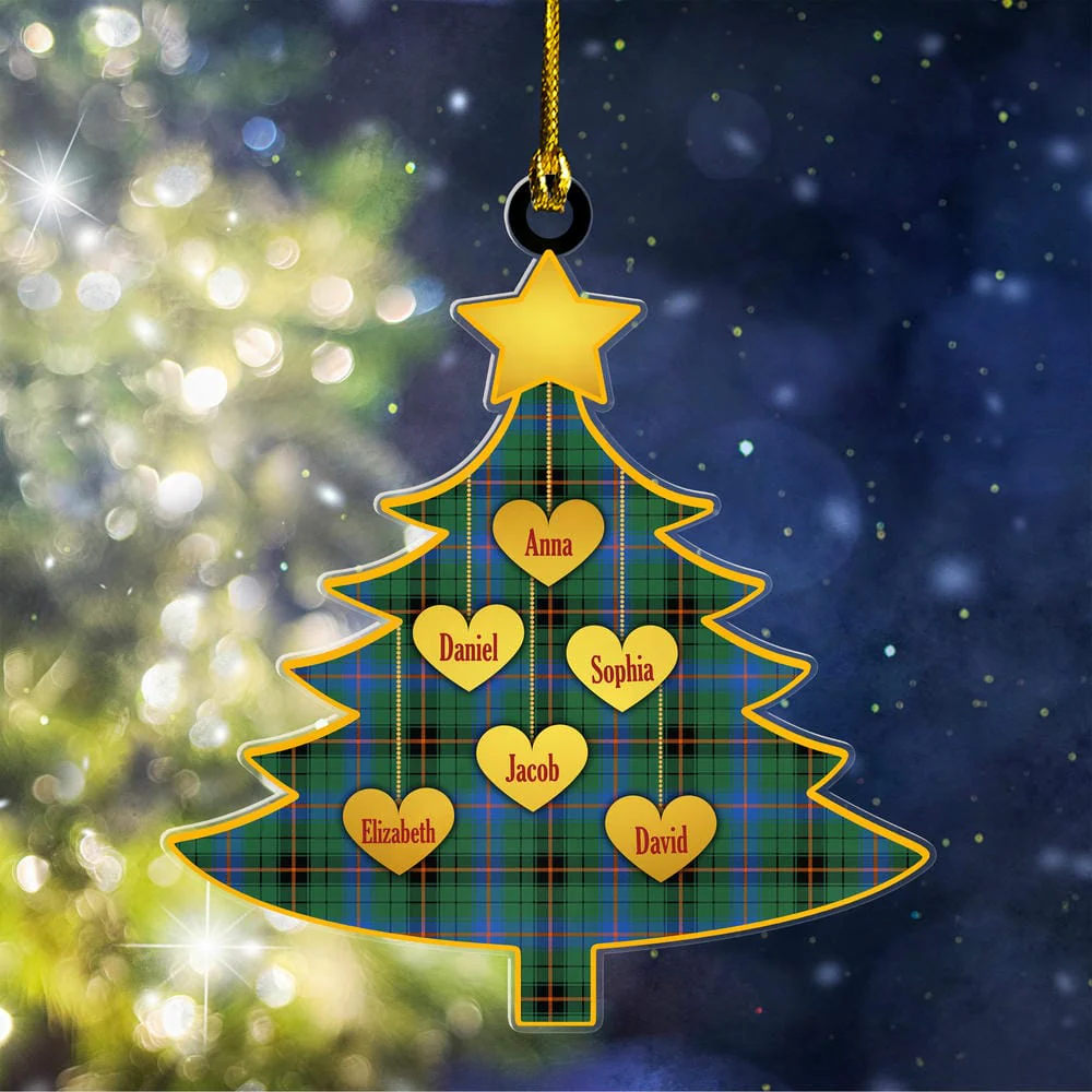 Scottish Davidson Ancient Tartan Ornament Custom Family Christmas Tree