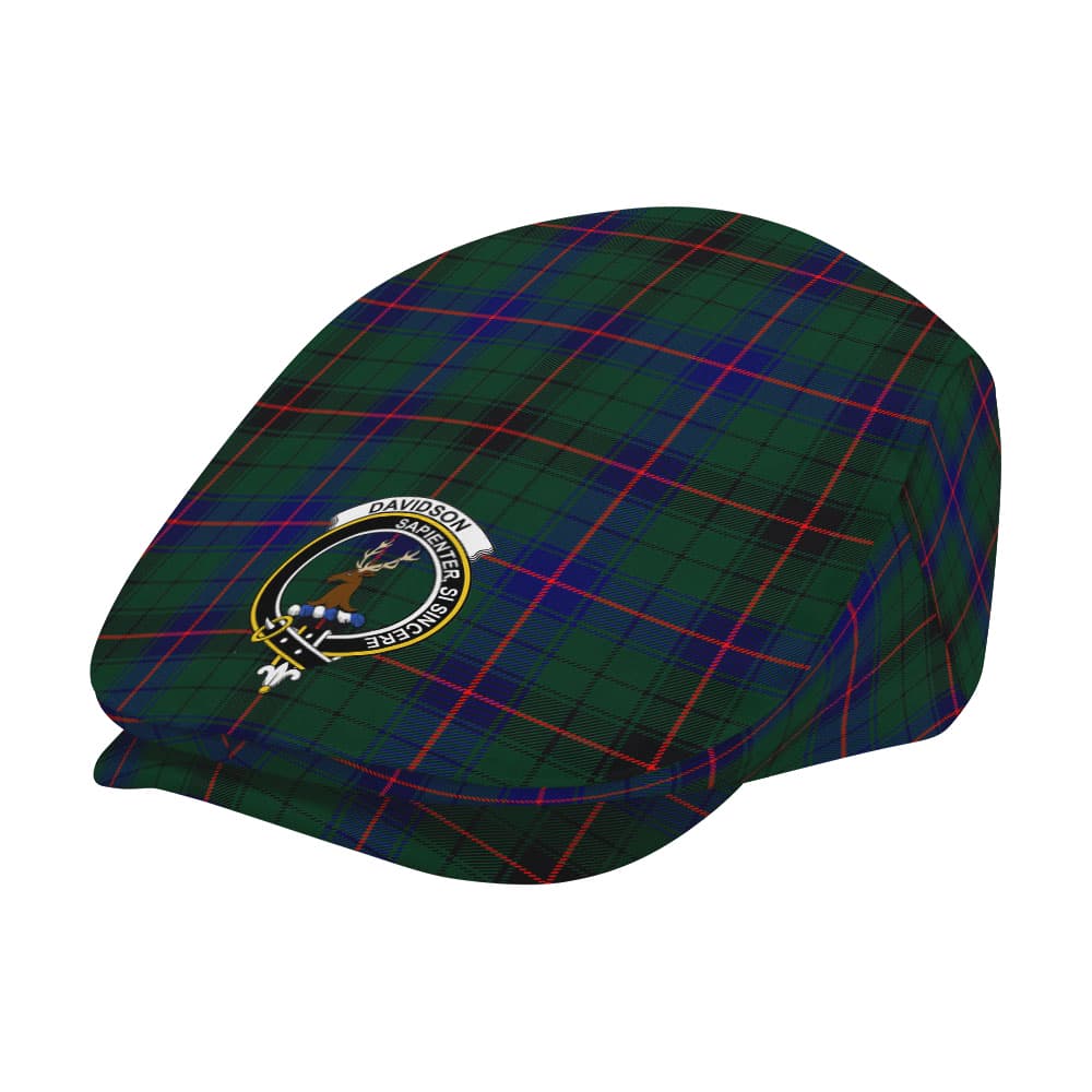 Scottish Davidson Clan Badge Tartan Flat Cap - Image 2