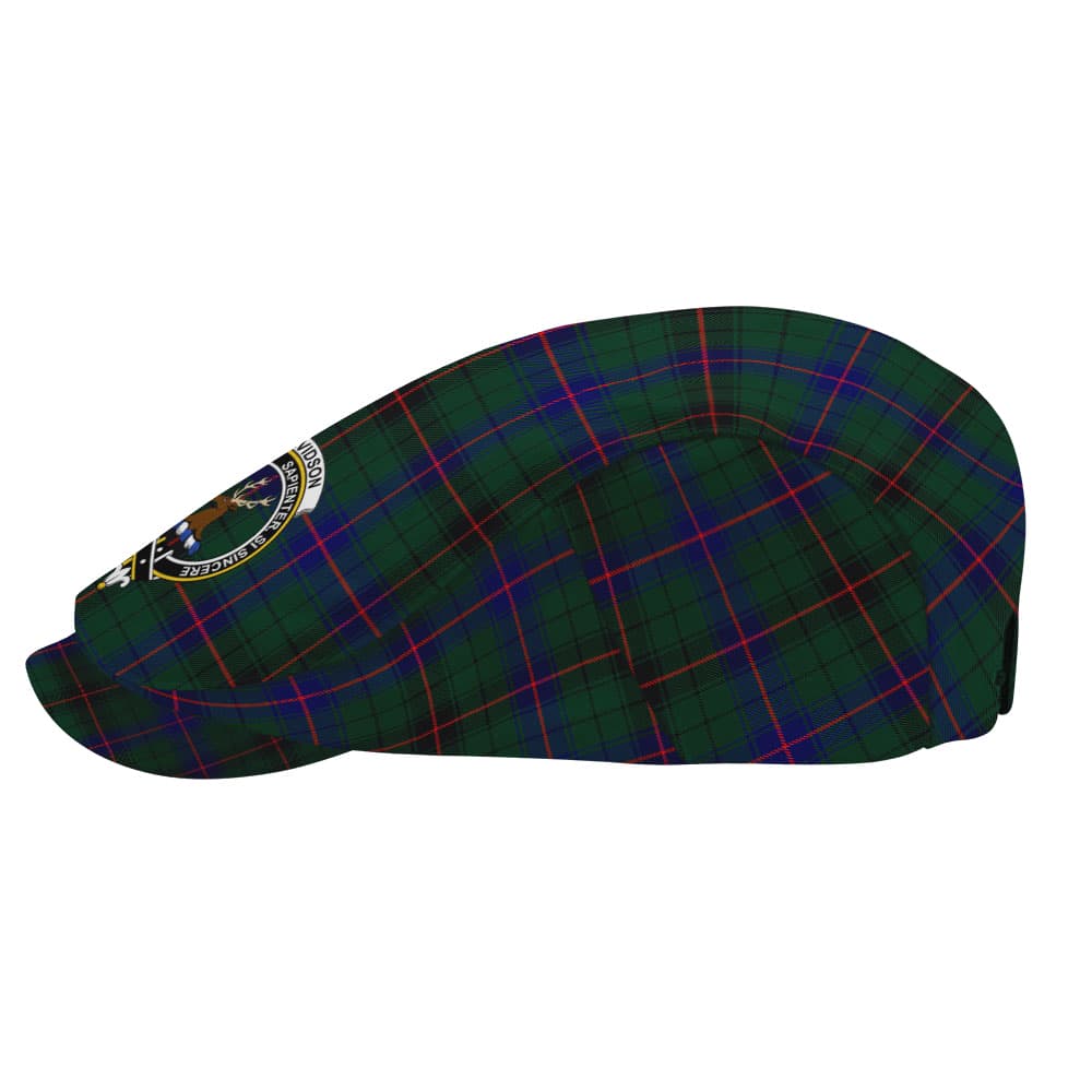 Scottish Davidson Clan Badge Tartan Flat Cap - Image 3