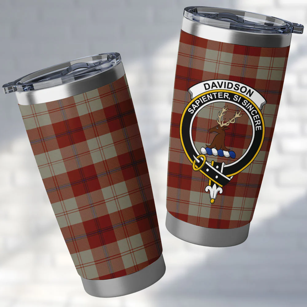 Scottish Davidson Dress Dancers Clan Badge Tartan Tumbler
