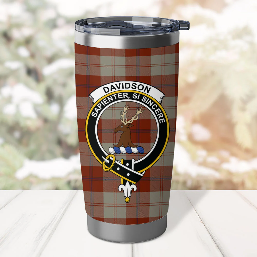 Scottish Davidson Dress Dancers Clan Badge Tartan Tumbler - Image 2