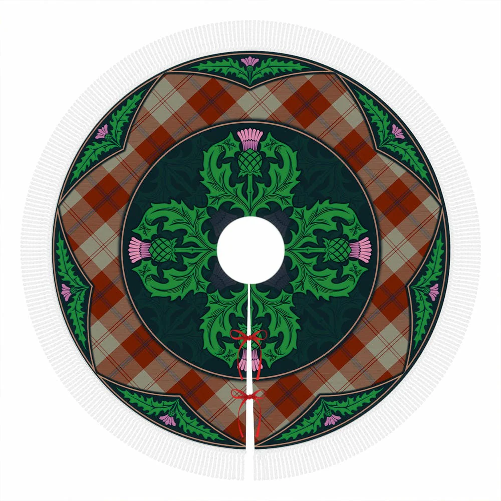 Scottish Davidson Dress Dancers Tartan Christmas Tree Skirt Old Scottish Thistle Flower - Image 4