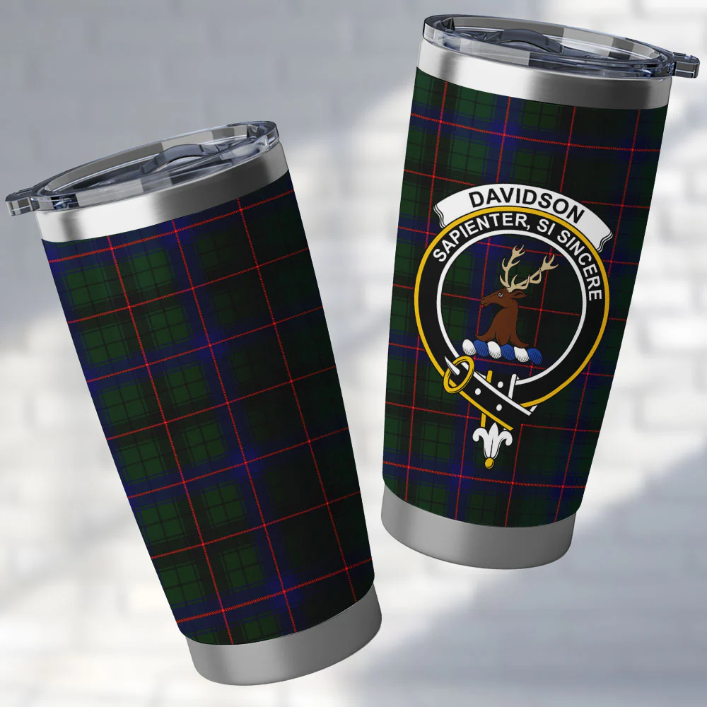 Scottish Davidson Modern Clan Badge Tartan Tumbler