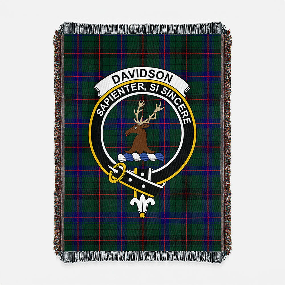Scottish Davidson Modern Clan Badge Tartan Woven Blanket - Image 2