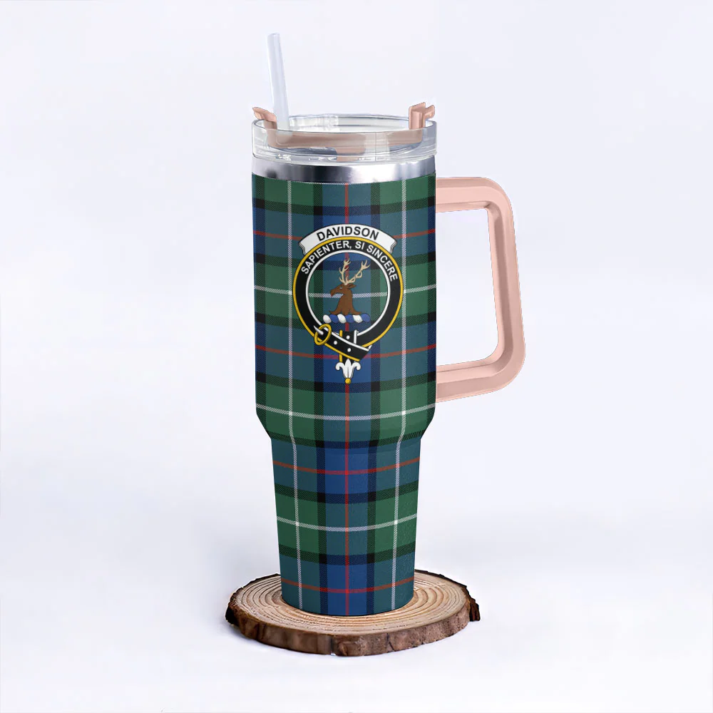Scottish Davidson of Tulloch  Clan Badge Tartan 40oz Tumbler - Image 4