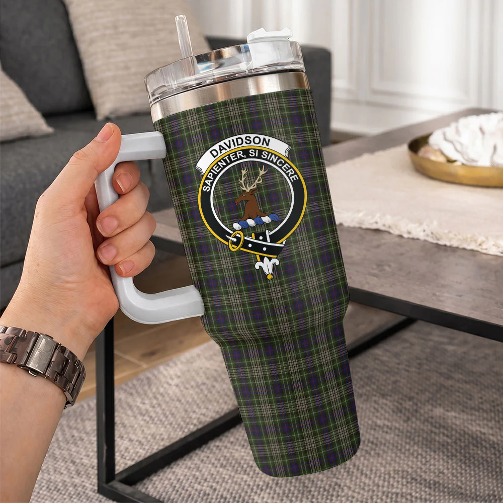 Scottish Davidson Tulloch Dress Clan Badge Tartan 40oz Tumbler - Image 10