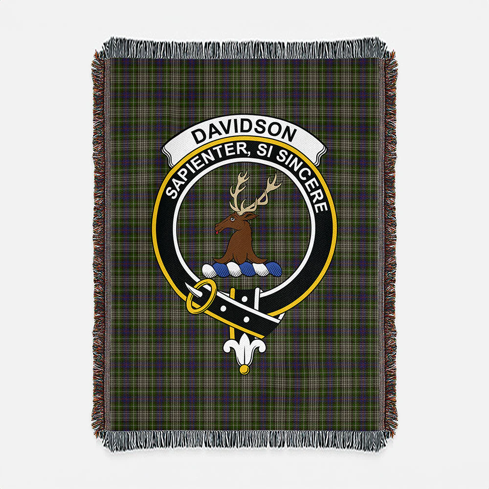 Scottish Davidson Tulloch Dress Clan Badge Tartan Woven Blanket - Image 2