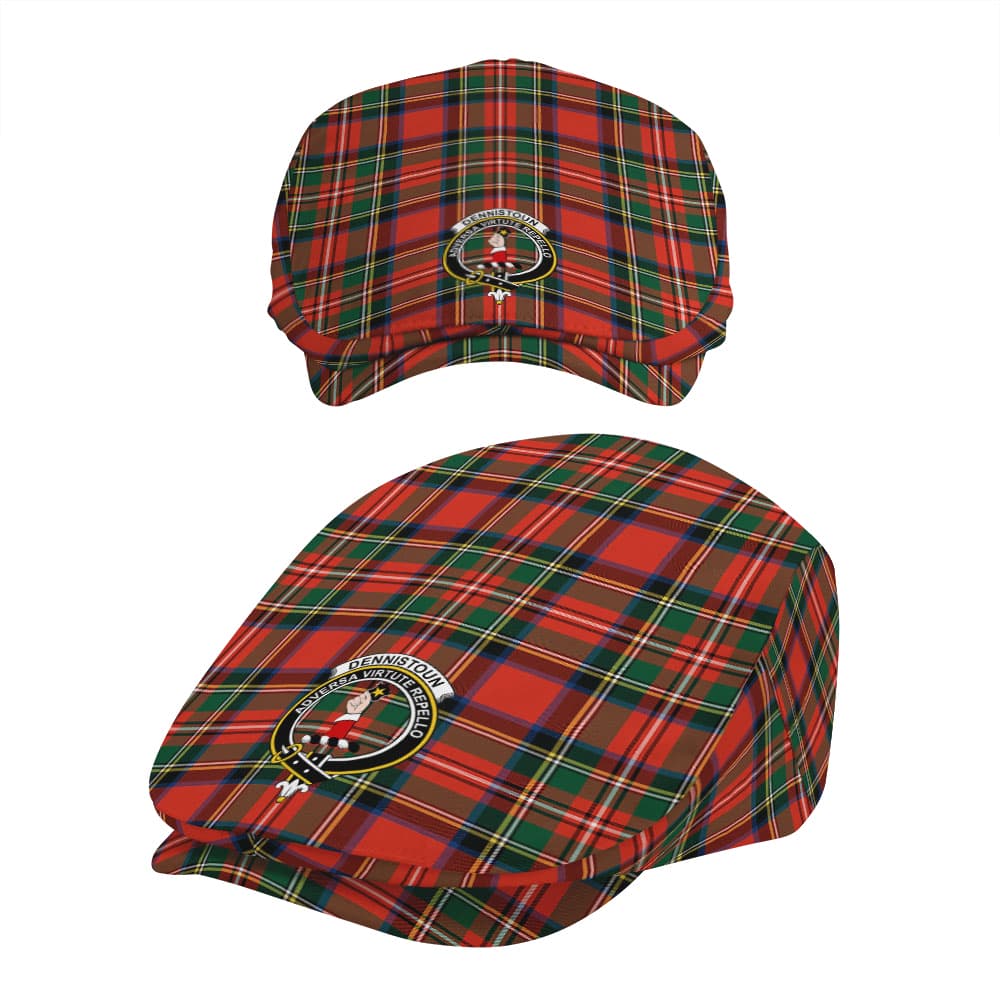 Scottish Dennistoun Clan Badge Tartan Flat Cap - Image 5