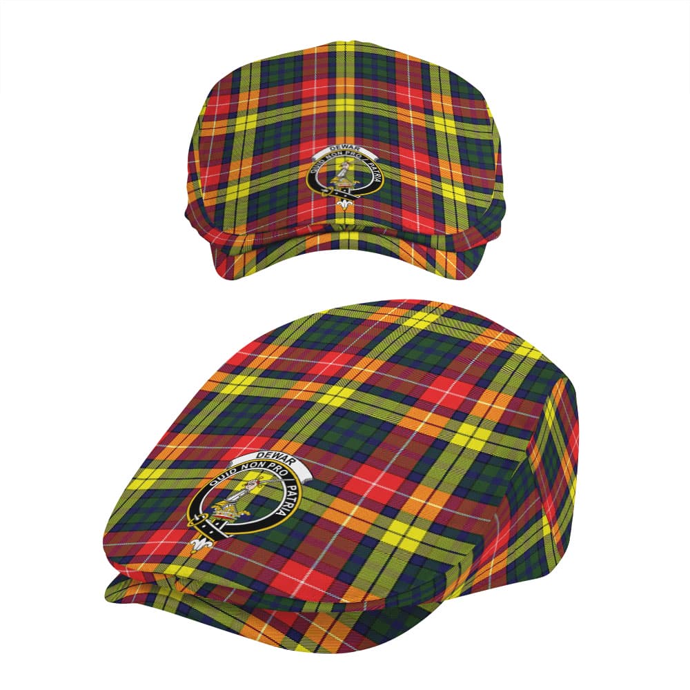 Scottish Dewar Clan Badge Tartan Flat Cap - Image 5