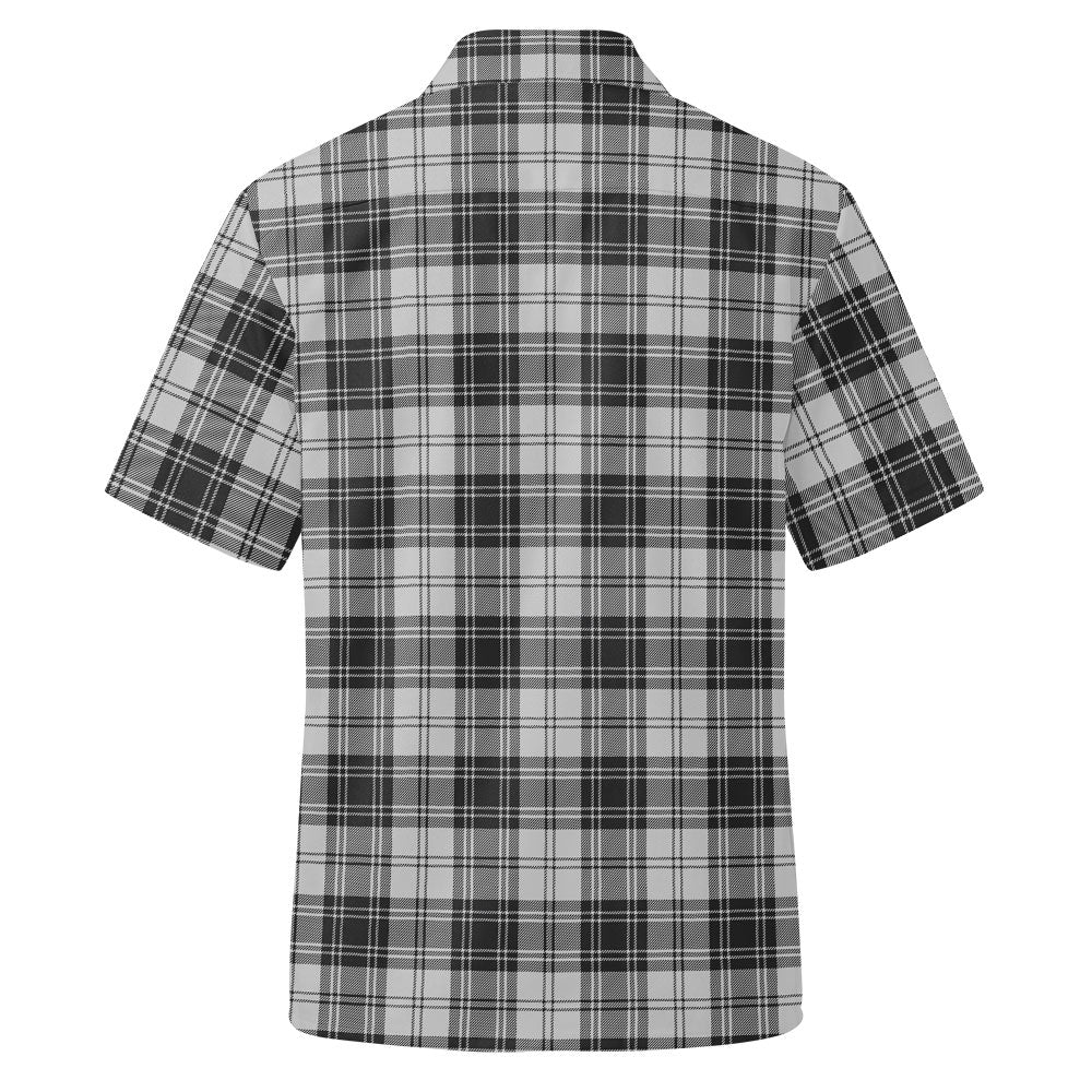 Scottish Douglas Grey Modern Clan Badge Tartan Short Sleeve Work Shirt - Image 3