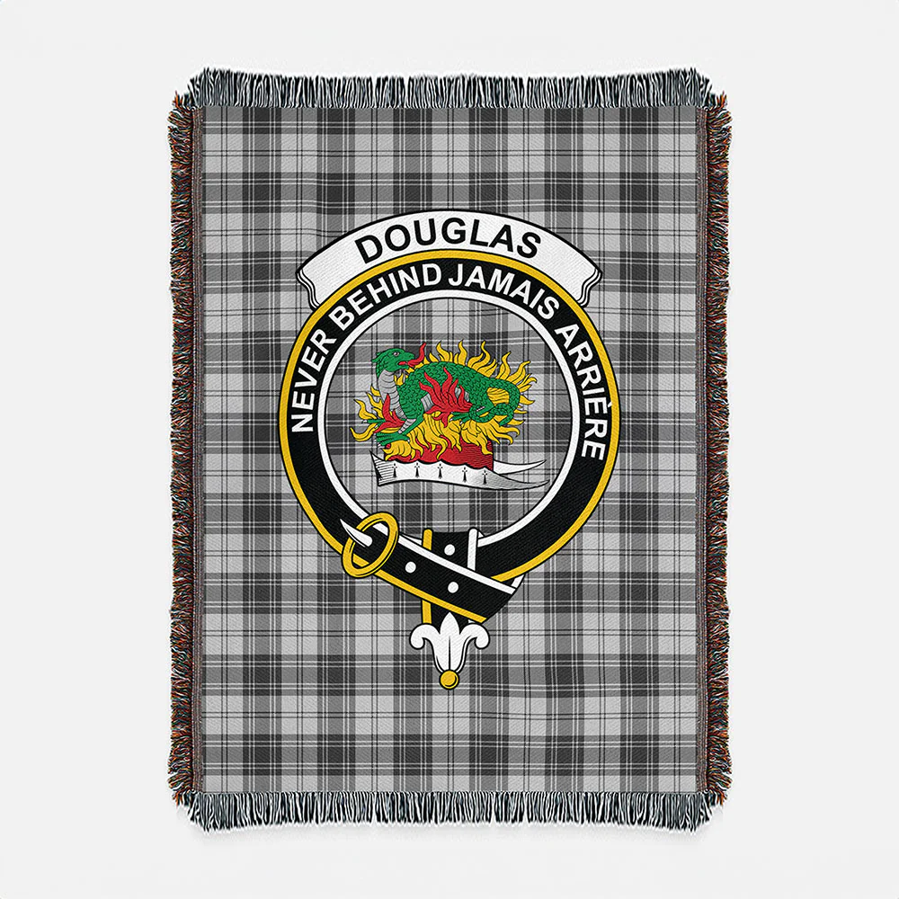 Scottish Douglas Grey Modern Clan Badge Tartan Woven Blanket - Image 2