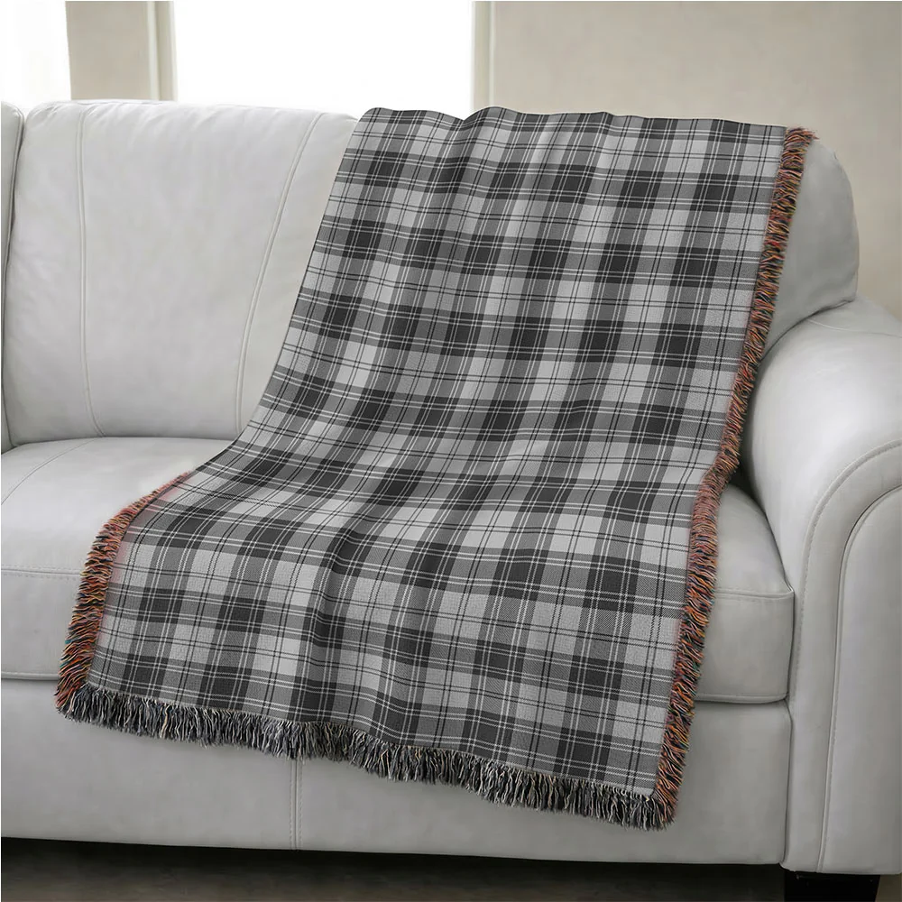 Scottish Douglas Grey Modern Clan Badge Tartan Woven Blanket - Image 4