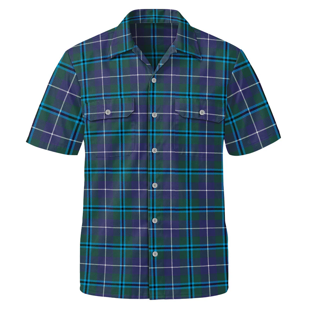Scottish Douglas Modern Clan Badge Tartan Short Sleeve Work Shirt